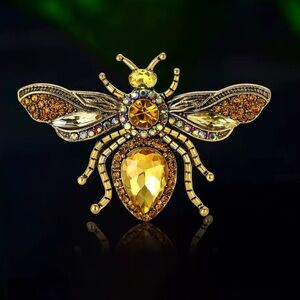 Citrine Queen Bee Brooch